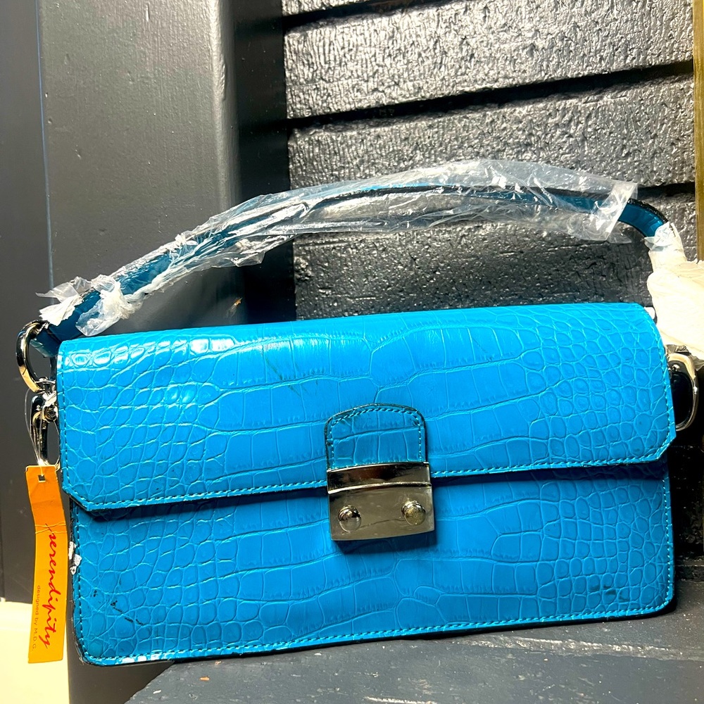 NWT Vintage turquoise crocodile skin purse serendipity by MDG